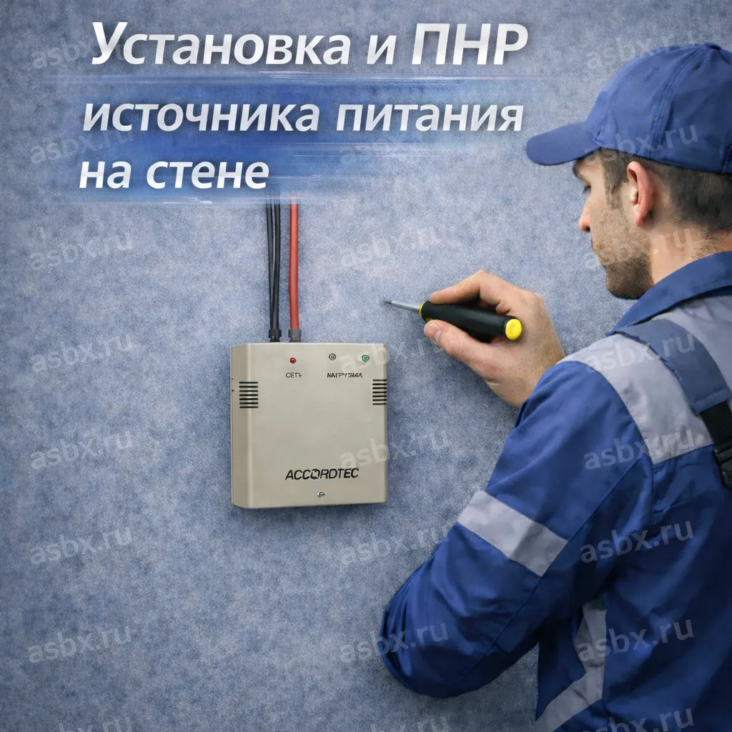 Установка и ПНР источника питания на стене